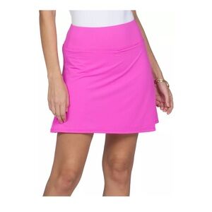IBKUL Women's Bright Pink Faux Wrap Skort